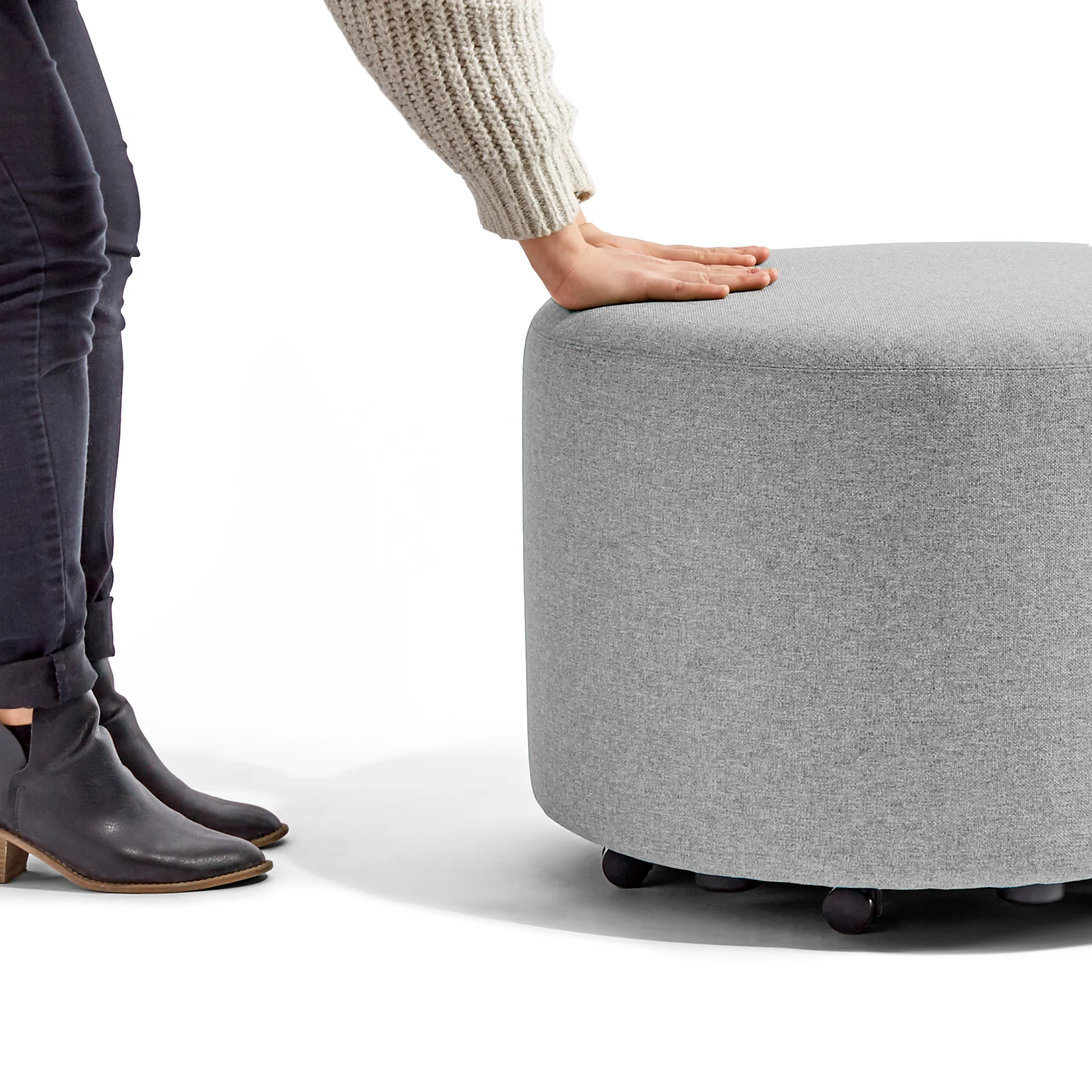 Block Party Lounge Round Ottoman, 24"